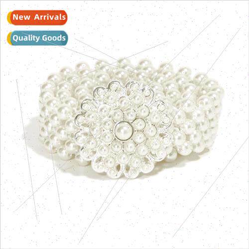 Pearl waist chain ladies Europe fashion sweet dress elastic
