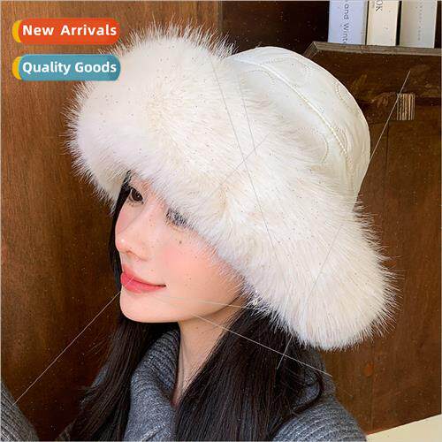 Winter new large terry fisherman hat female show face small