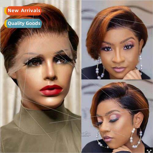 Europe Ladies Fashion Wigs Gradient Black Brown Short Front