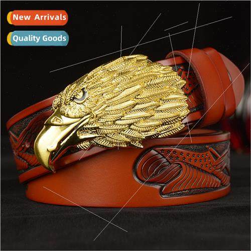 Chinese men belt cowhide casual eagle head cowhide pants bel