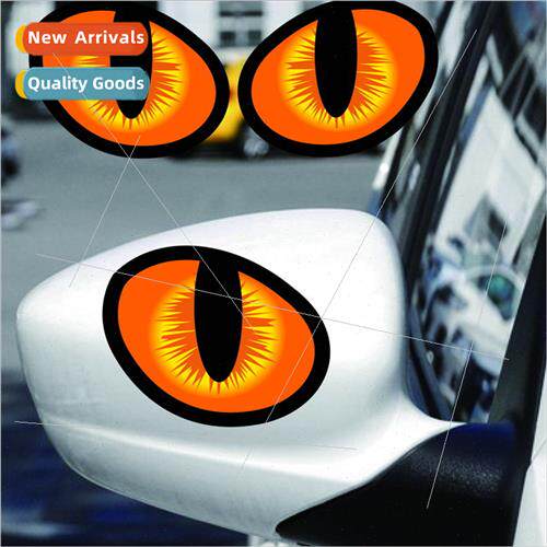 3D simulation cat eye stickers reflective eyes rearview mirr