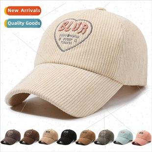 corduroy love female fall casual cap winter tongue New duck