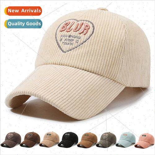 New fall winter corduroy love duck tongue cap female casual