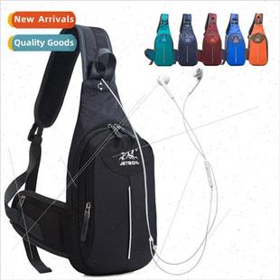 Crossbody bag men women outdoor leisure solid color chest ba