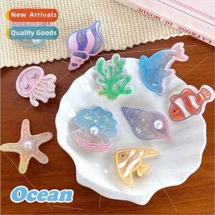 series hair acrylic cartoon bang heart ocean girl Cute clips