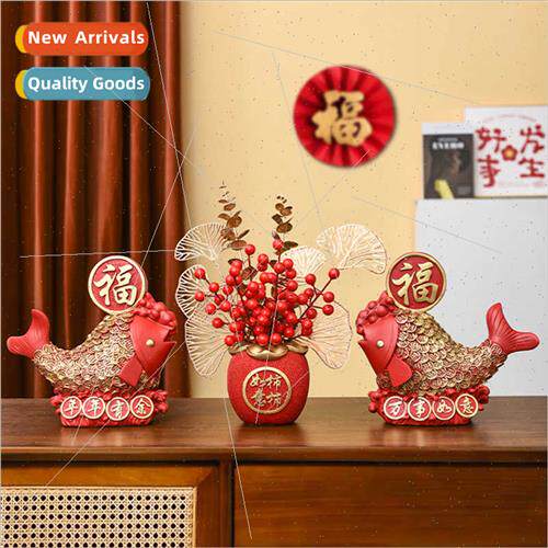 Joyful red carp ornaments symbolize good tune home living ro