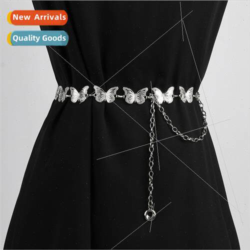 Europe new retro butterfly waist chain fashion rose metal ch