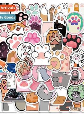 61 Cute Cartoon Cat Paws Girl Heart Doodle Stickers ggage Co