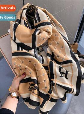 H letter fashion faux cashmere scarf female winter Korean  h