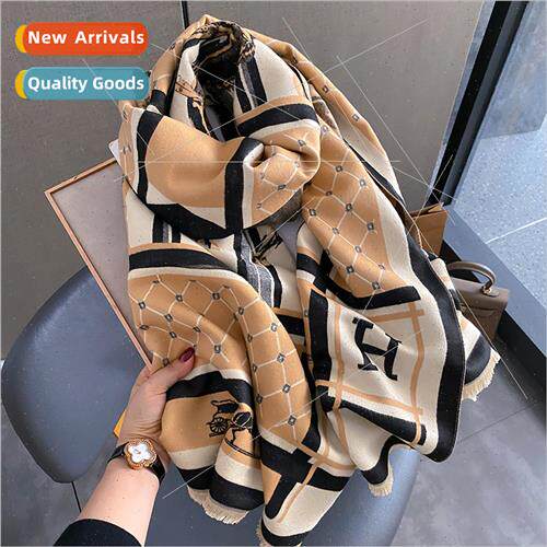 H letter fashion faux cashmere scarf female winter Korean  h