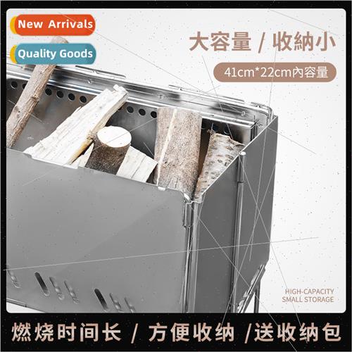 Outdoor new foldable stainless steel double layer barbecue g