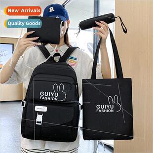 Four sets of schoolbags new cartoon printing elementary scho