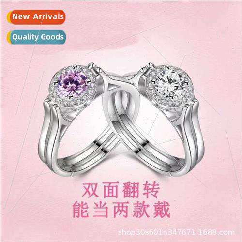 Flip Double Rings Double Diamond Ring ve Ring Copper Magic R