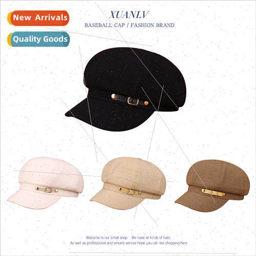 Spring belt buckle pumpkin octagonal hat spring autumn ladie