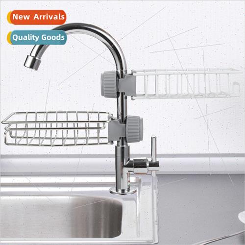Faucet shelf kchen sink storage rack rags small objects hang