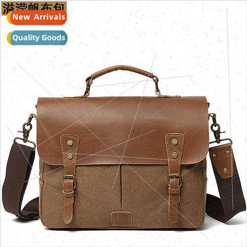Canvas shoulder bag casual men women crossbody bag new photo