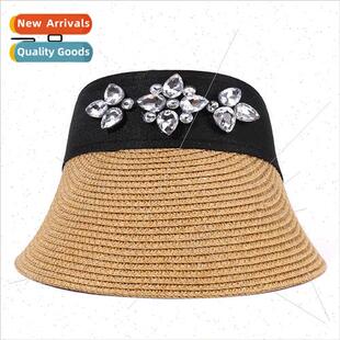 Rhinestone hollow top hat Korea new shiny flowers ladies out