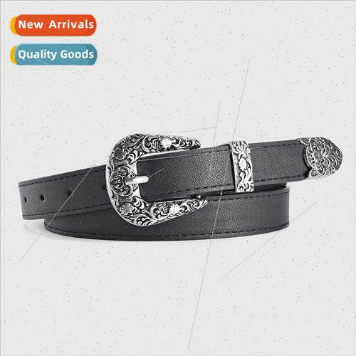 Fashion Metal Carved Buckle Ladies Belt Three Piece Vintage