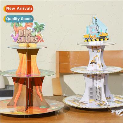 Cartoon dinosaur digger paper cake tray children birthday de