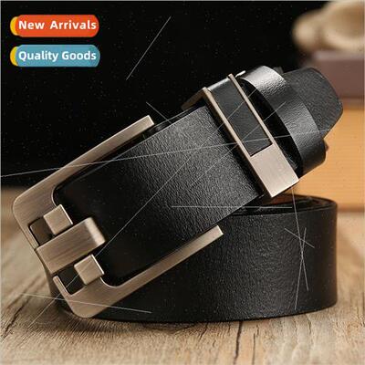 Belt men Europe retro pinhole buckle leather cowhide leather