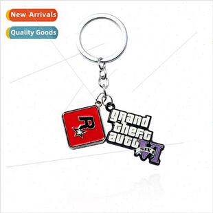 Game Rampage 6GTA6 Grand Theft Auto keychain mens R Star ca
