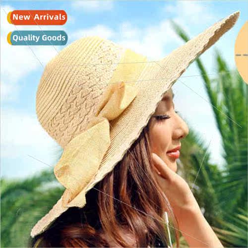 Korea new hat female summer bow bow straw hat sun hat hat bi