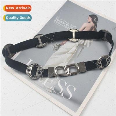 Vintage ethnic black stone inlaid waist chain Indian tribal