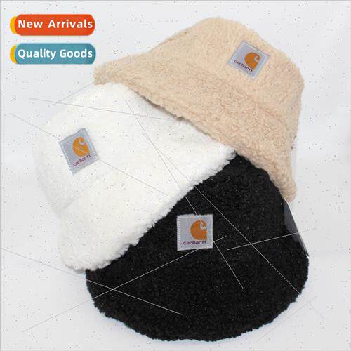 Autumn winter lamb wool thickened flat top folding fisherman