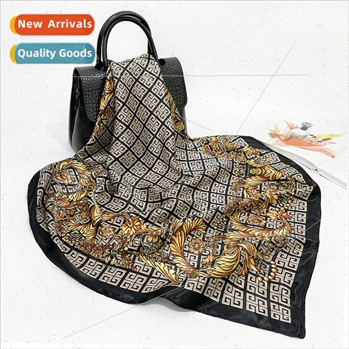22 new simulation silk scarf women versatile shawl printed f