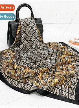 22 new simulation silk scarf women versatile shawl printed f