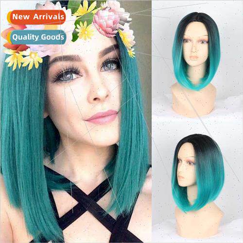 Europe female o head female short head cover coloring gradie