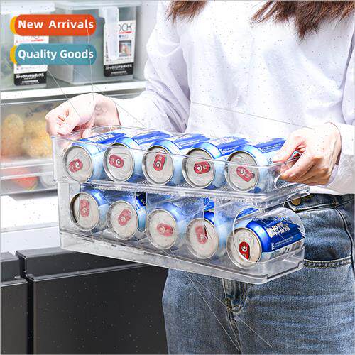 Refrigerator organizer PET double beverage rack home beer so