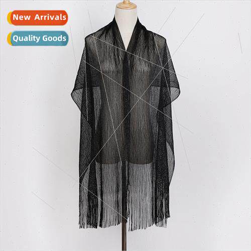 Summer breathable hollow gold silver silk solid color thin g