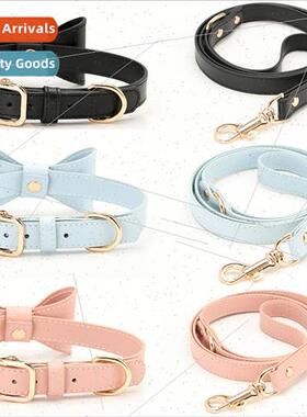 PU leather pet collar leash adjustable multi-color cat dog p