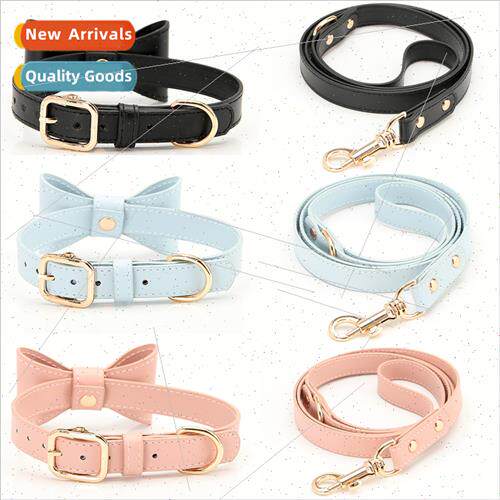 PU leather pet collar leash adjustable multi-color cat dog p