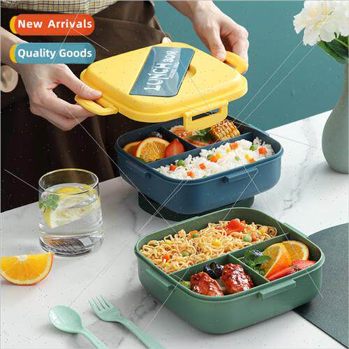 Food Grade nch Box Cutlery Bento Box Microwaveable Heating W - 实物图