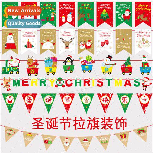 Christmas decorations flags Christmas hanging flags paper fl