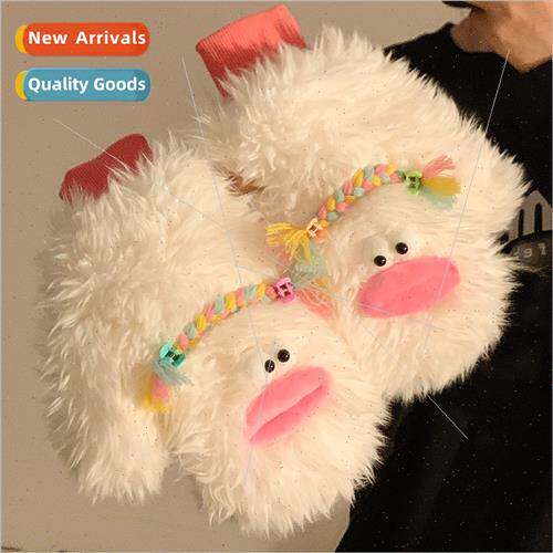Cute quirky ugly cute plush plush finger gloves women winter