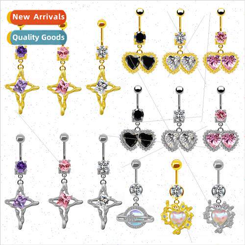 Europe fashion heart shaped belly button ring sexy hottie st
