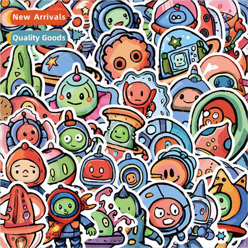 50 cartoon graffiti alien stickers decorative cell phone cas