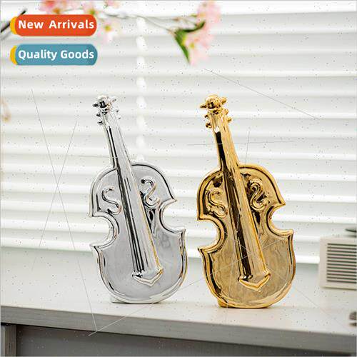 Scandinavian simple lerary gold violin-shaped desktop orname