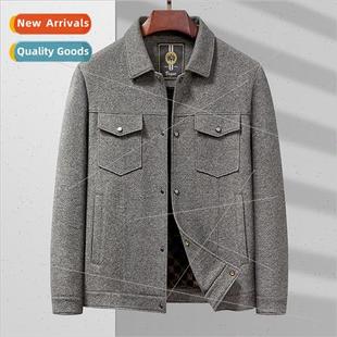 short Lapel thickened jacket fall tweed