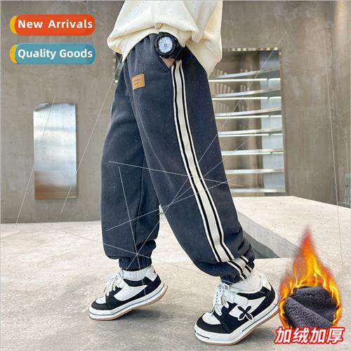 Childrens clothing boys pants padded fall and winter  2023 n