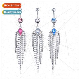 Europe popular piercing jewelry diamond tassel teardrop bell