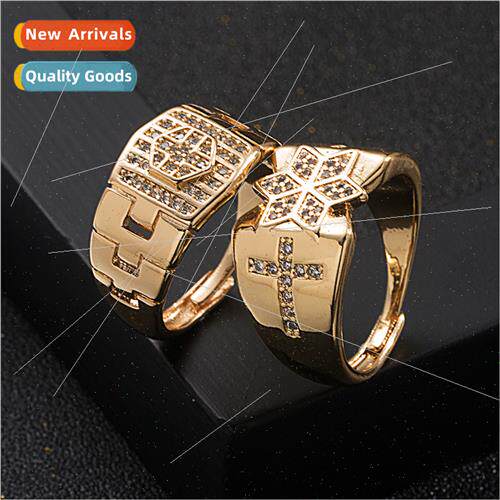 Europe fashion copper gold-plated micro-set zirconia men lar