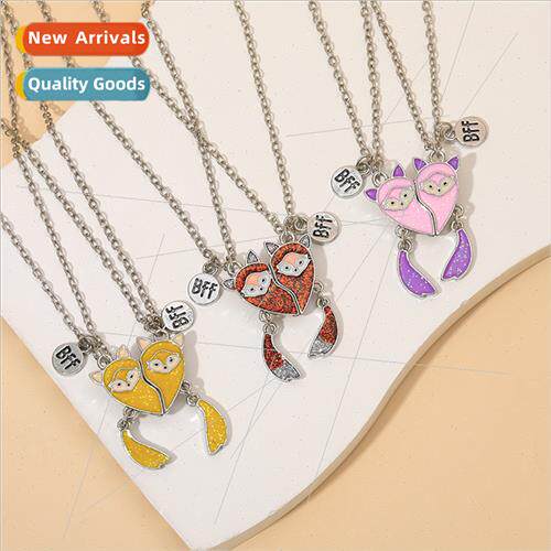 fox splicing good friend necklace BFF children girlfriends f