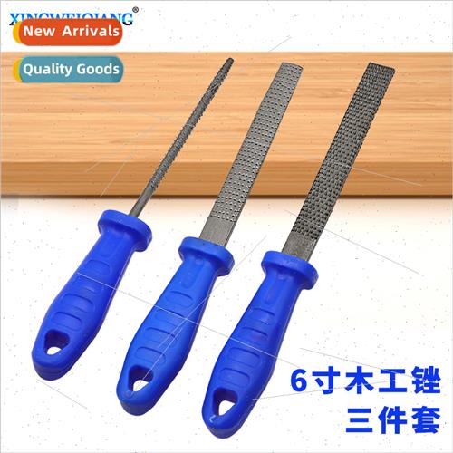 Set of three 6-inch woodworking files handmade steel file sa