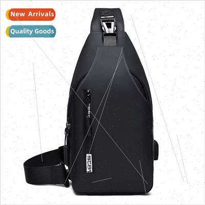 Men new usb chest bag sports leisure single shoulder diagona