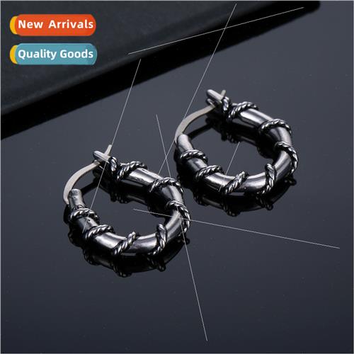 Earrings twisted vintage ear buckle tanium steel men do old