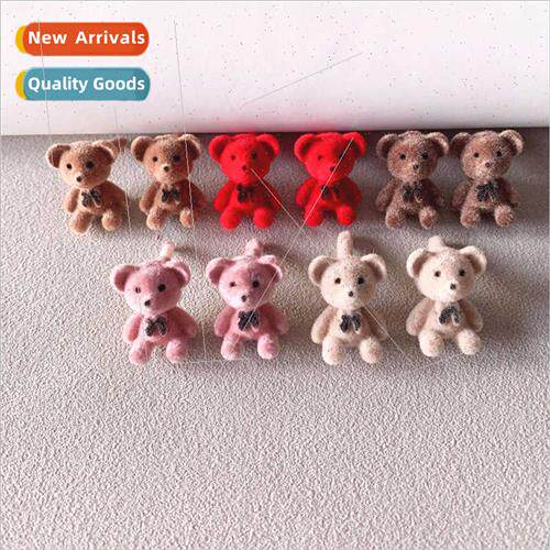 Korea new fall winter velvet bear earrings small simple nich
